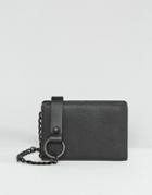 Asos Leather Wallet In Black With Chain - Black