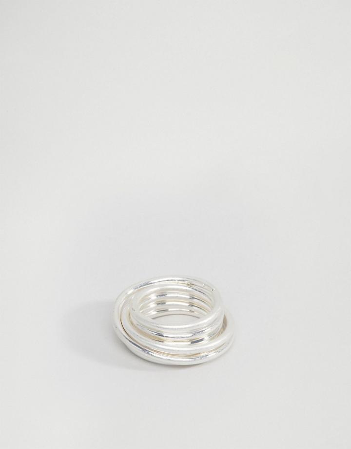 Asos Pinky Coil Ring In Silver - Silver