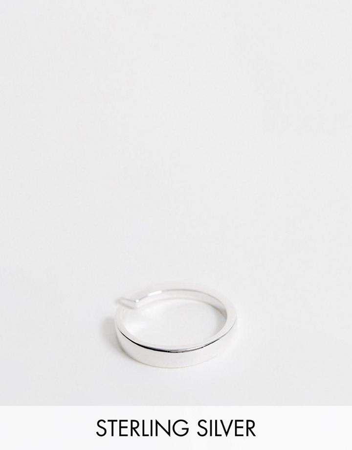 Asos Design Sterling Silver Minimal Twist Ring