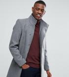 Only & Sons Funnel Neck Overcoat - Gray