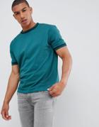 Boss Twixt Tipping T-shirt In Dark Green - Green