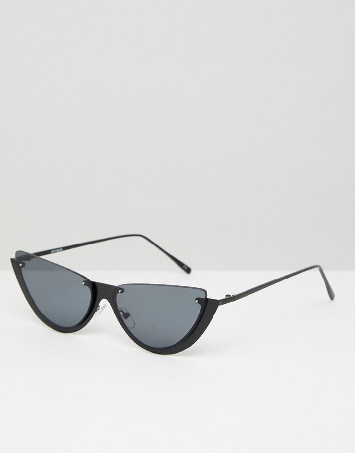 Asos Sliced Top Extreme Cat Eye Sunglasses - Black