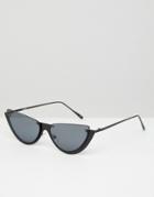 Asos Sliced Top Extreme Cat Eye Sunglasses - Black