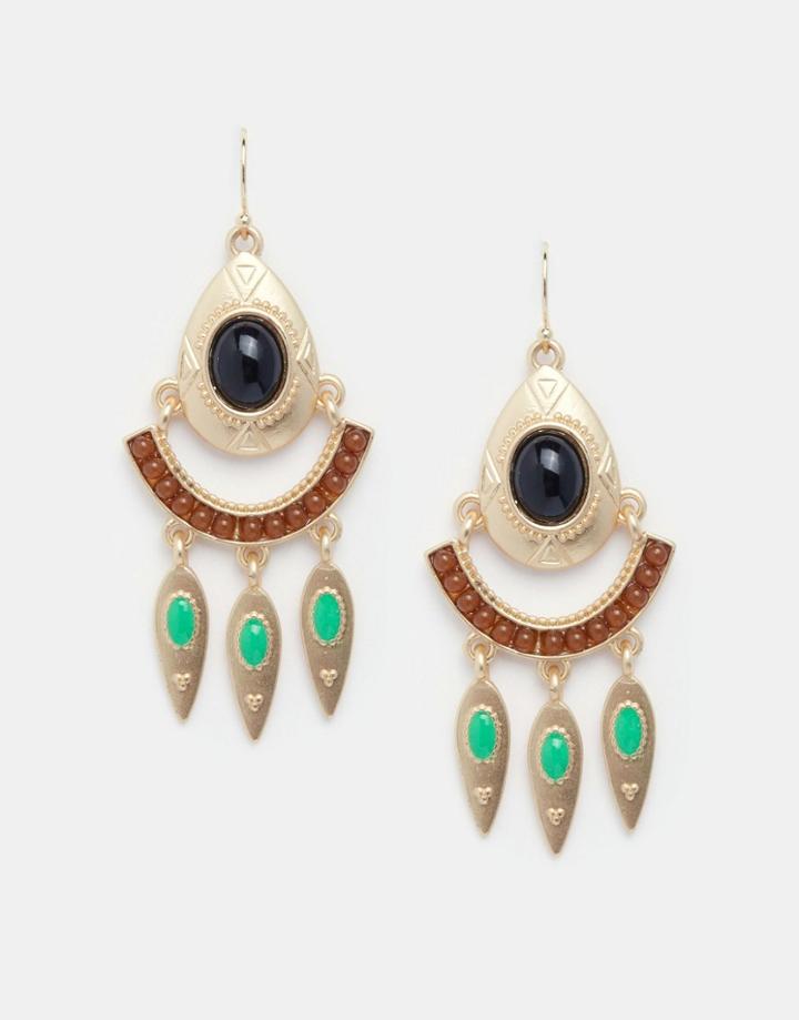 Nylon Festival Drop Earrings - Gold