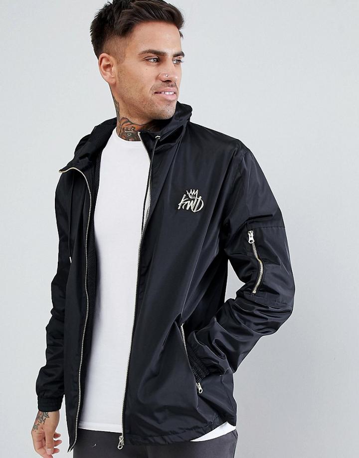 Kings Will Dream Banard Wind Runner Jacket In Black With Logo - Black