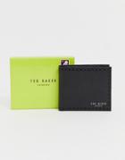 Ted Baker Cobler Rfid Card And Coin Brogue Detail Wallet In Black