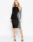 Club L Side Panel Midi Dress With Geo Side Panel