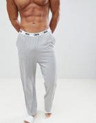 Asos Design Straight Leg Jersey Pyjama Bottom In Gray Marl - Gray