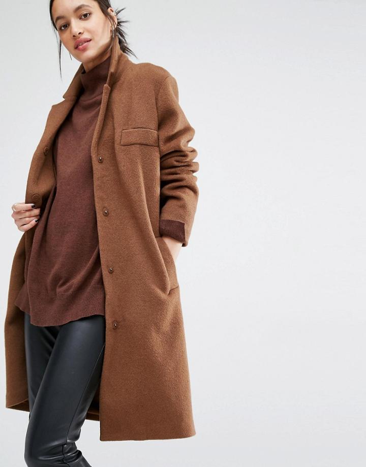 Just Female Levy Coat - Brown