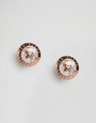 Ted Baker Glitter Mini Button Earrings - Gold