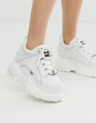 Buffalo London Classic Lowtop Platform Chunky Sneakers In White - White