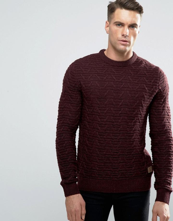 Threadbare Chunky Cable Knit Sweater - Red