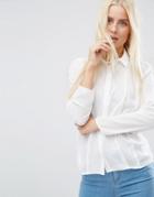 Asos Pleat Front Blouse - Ivory