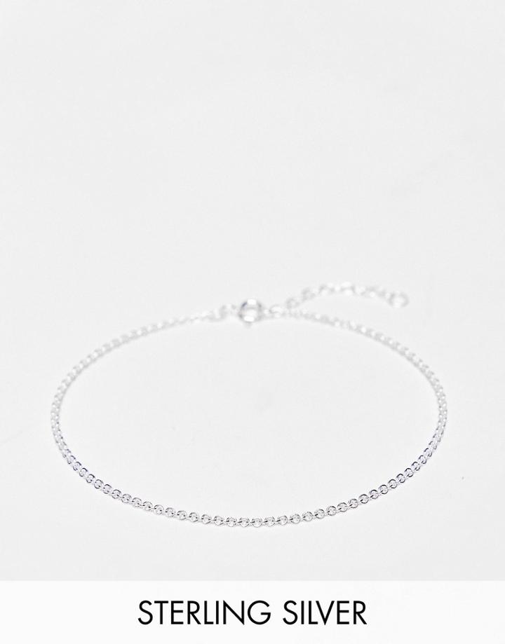 Asos Design Sterling Silver Chain Bracelet In Silver
