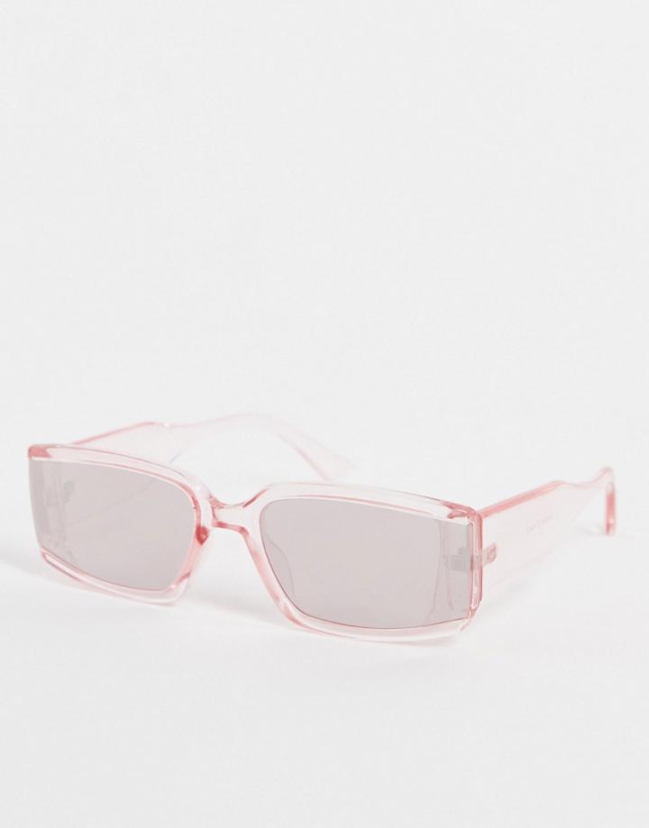 Madein Rectangle Sunglasses In Sheer Pink