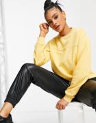 Na-kd Organic Cotton Cropped Drawstring Sweatshirt In Yellow - Part Of A Set
