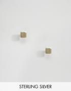 Asos Gold Plated Sterling Silver Cube Stud Earrings - Gold