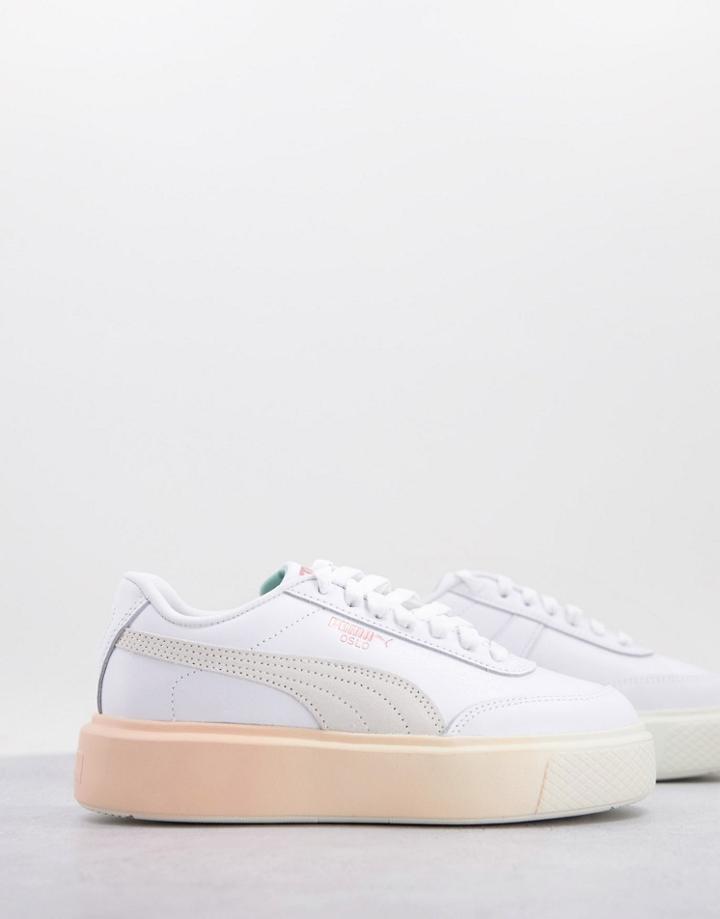 Puma Oslo Maja Sneakers In White And Orange Ombre
