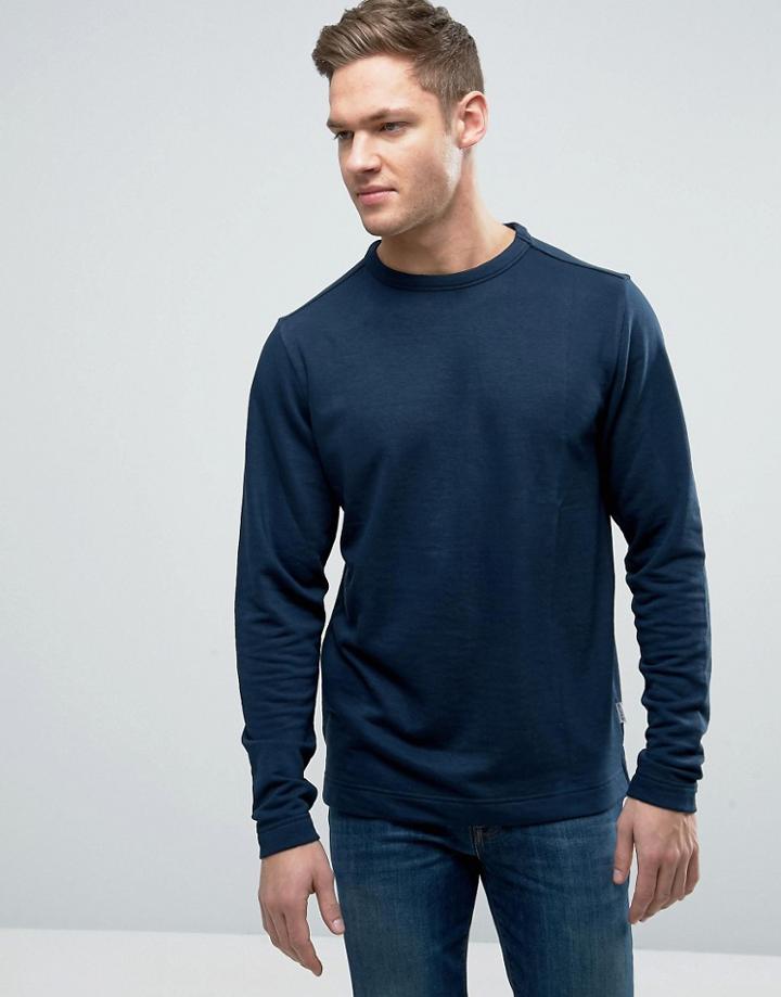 Bellfield Sweatshirt With Open Hem - Navy