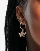 Designb Hoop Earrings With Cupid Charm In Gold Tone