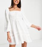 The Frolic Smock Beach Dress In White