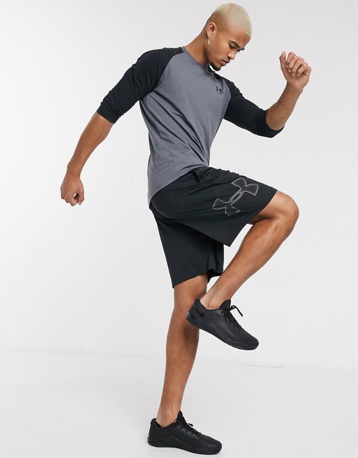 Under Armour Training Tech Graphic Logo Shorts In Black