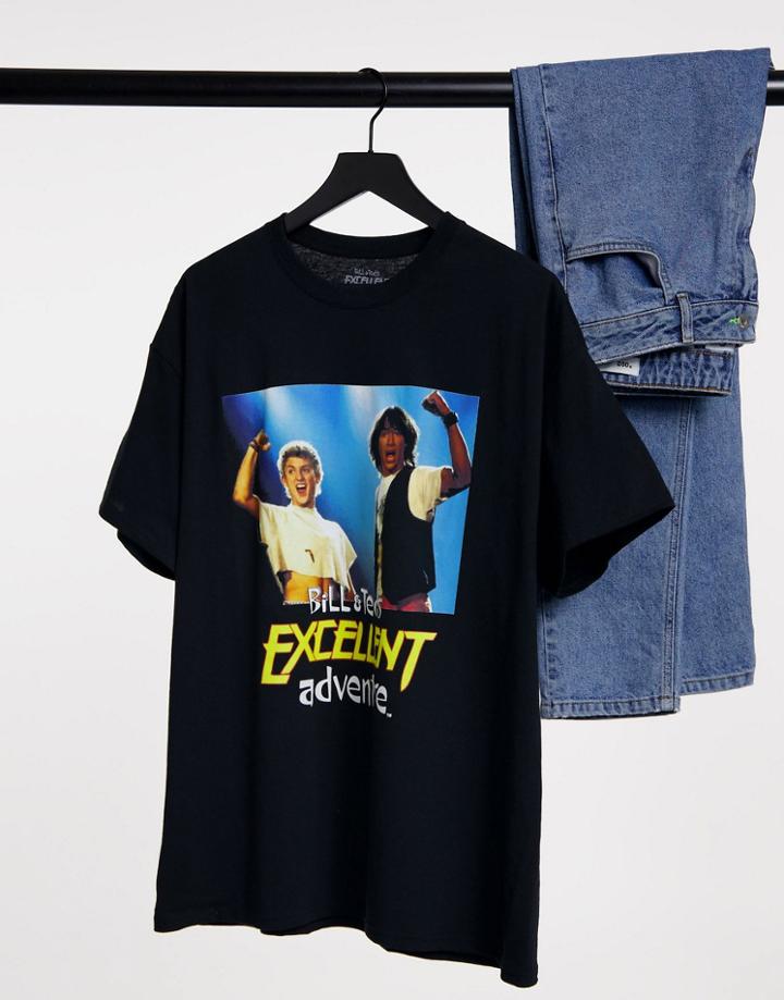New Look Oversized T-shirt With Bill & Ted Print In Black