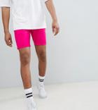 Asos Design Tall Skinny Chino Shorts In Bright Pink - Pink