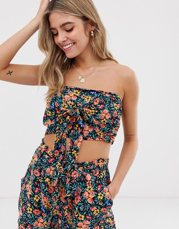 Jdy Tie Front Bondeau Top Two-piece-multi