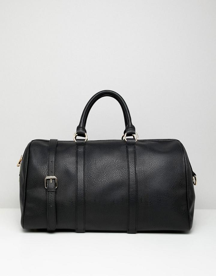 Asos Design Large Elongated Bowler Carryall - Black