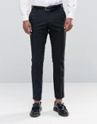 Selected Homme Tuxedo Suit Pants With Stretch In Slim Fit - Black