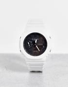 Casio G Shock Unisex Silicone Watch In White Ga-2100
