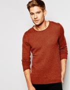 Selected Homme Knitted Sweater With Raw Edge Neck - Wine