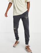 Nike Physical Enlightenment Pack Overdyed Casual Fit Cuffed Sweatpants In Dark Gray