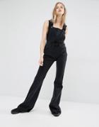 Dr Denim Darla Flare Overalls - Black