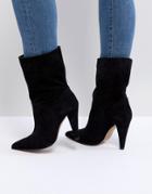 Asos Ellina Suede Ankle Boots - Black