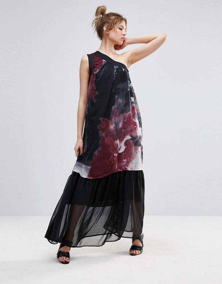 Religion One Shoulder Maxi Dress - Black