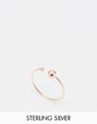 Asos Rose Gold Plated Sterling Silver Fine Open Bead Ring - Rose Gold