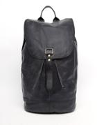 Asos Backpack In Black Leather - Black
