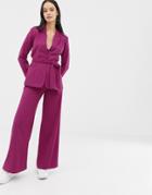 Unique21 High Waisted Flared Pants - Purple