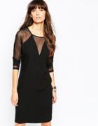 Just Female Own Dress With Sheer Insert - Black