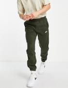 Nike Sportswear Sport Essentials Cuffed Polar Fleece Sweatpants In Khaki-green