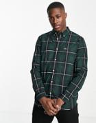 Lacoste Long Sleeve Checked Shirt In Green