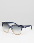 Gucci Ombre Frame Sqaure Sunglasses - Blue