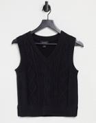 Monki Salina Organic Cotton Knit Sweater Vest In Black