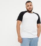 Asos Design Plus T-shirt With Contrast Raglan - Multi