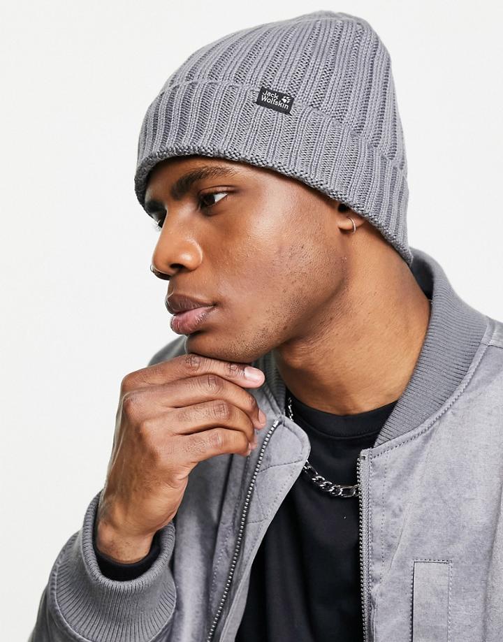 Jack Wolfskin Stormlock Rip Beanie In Gray