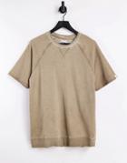 Only & Sons Organic Cotton Regular Short Sleeved Washed Sweat In Tan - Part Of A Set-brown