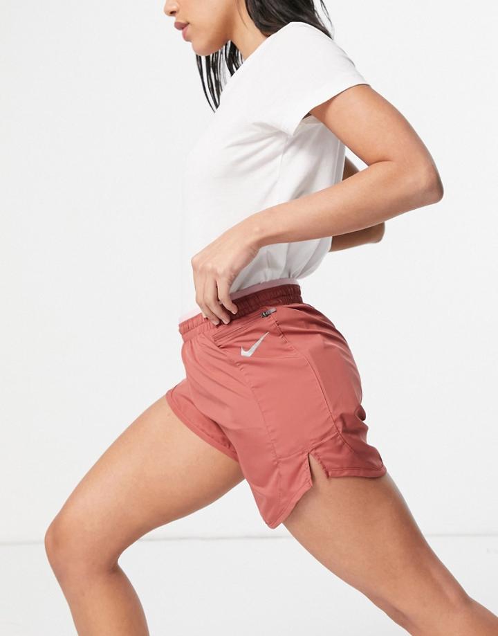 Nike Running Tempo Luxe 5inch Shorts In Rust-brown