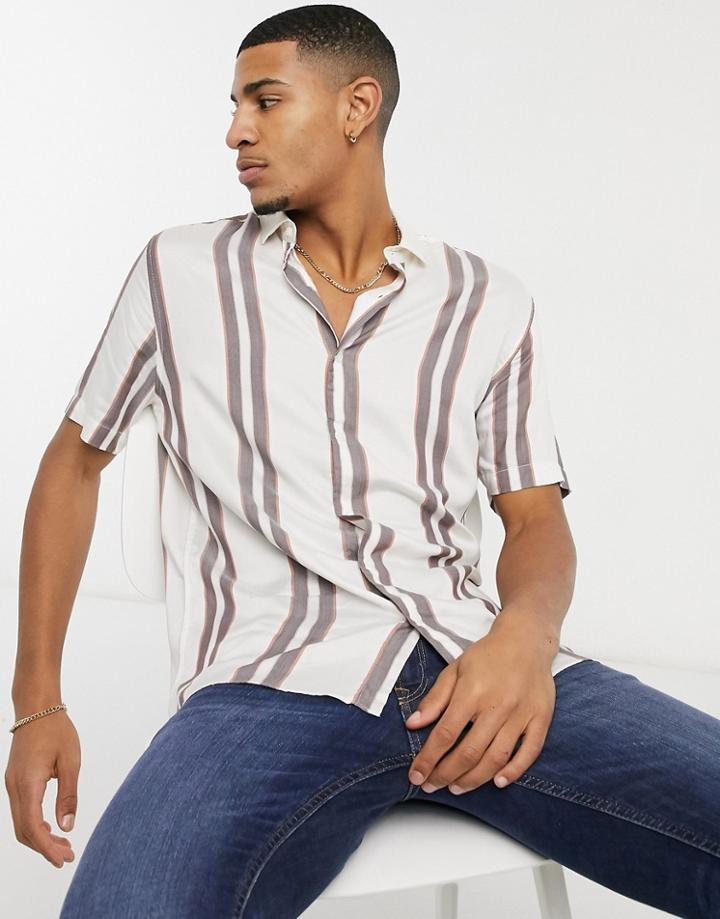 Topman Shirt With Stripe In Pink
